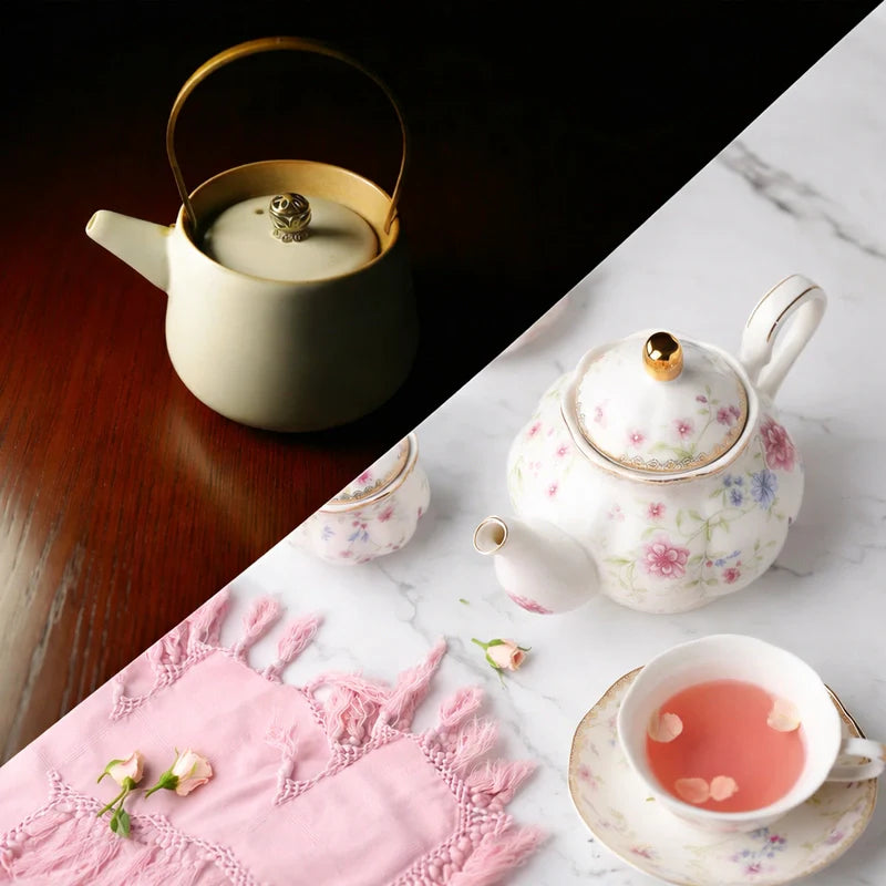 théière en céramique vs théière en porcelaine 