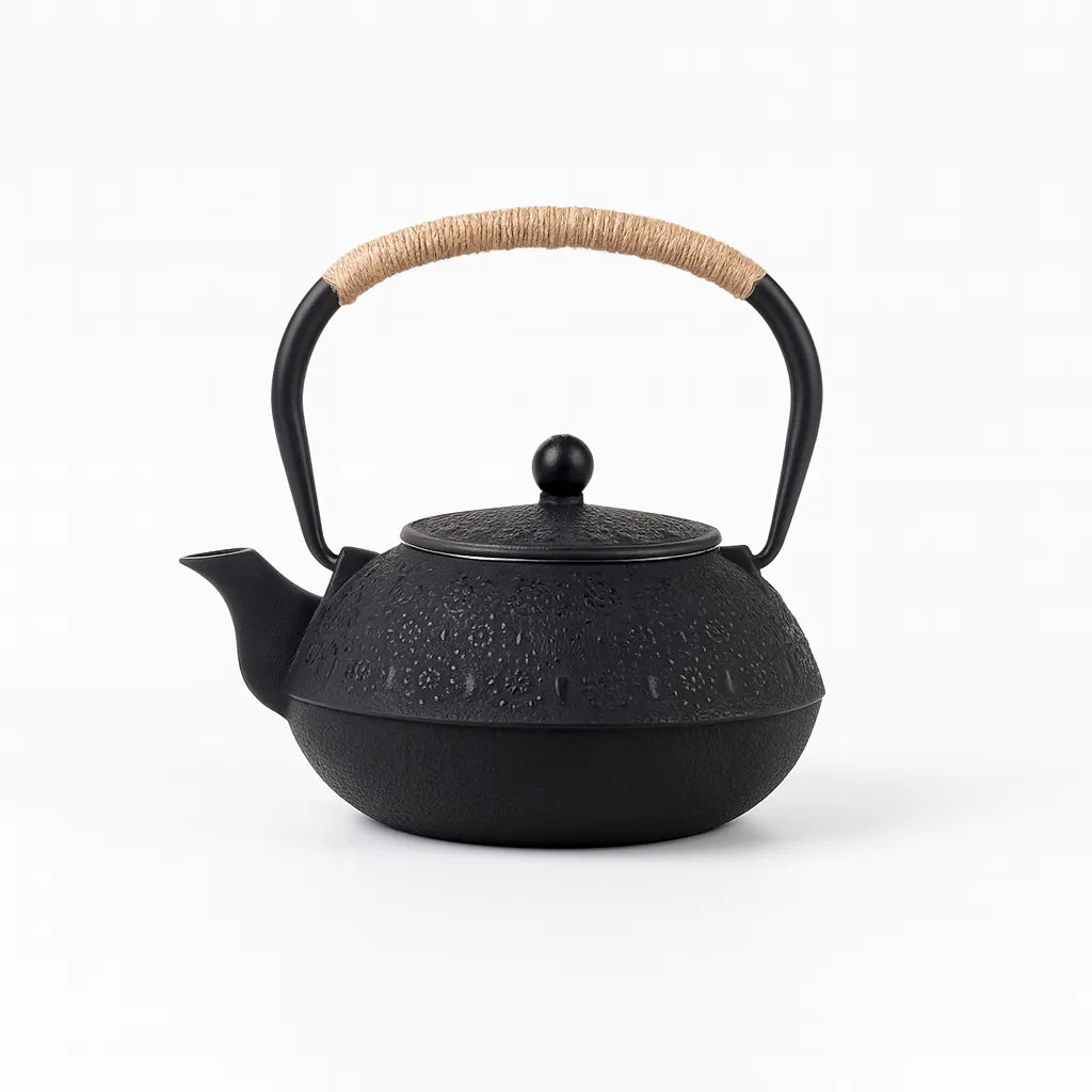 Théière en Fonte Noir Florale — 900ml