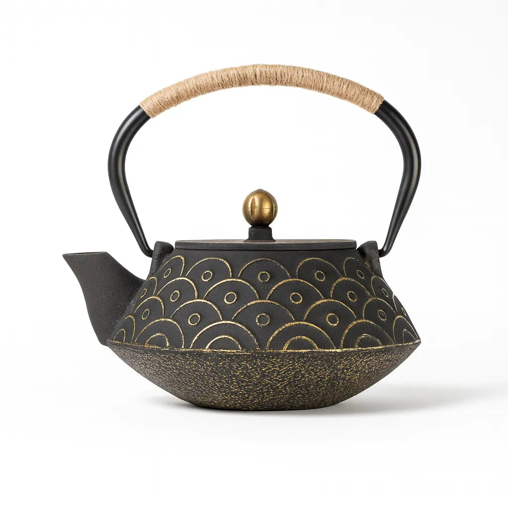 Théière en Fonte Noir et Or — 800ml