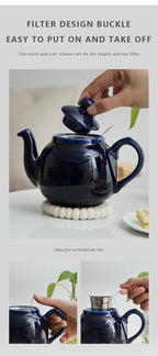Théière Anglaise Bleu Foncée — 600ml