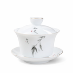 Gaiwan en Porcelaine à Motifs Peint sur fond blanc 