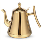 grande théière a induction dorée sur fond blanc 