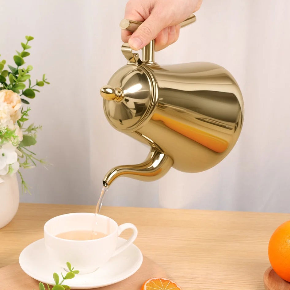 Grande Théière à Induction Dorée — 2 L versant du thé 
