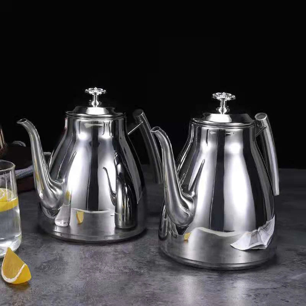 Grande Théière en Inox Argentée les deux formats 