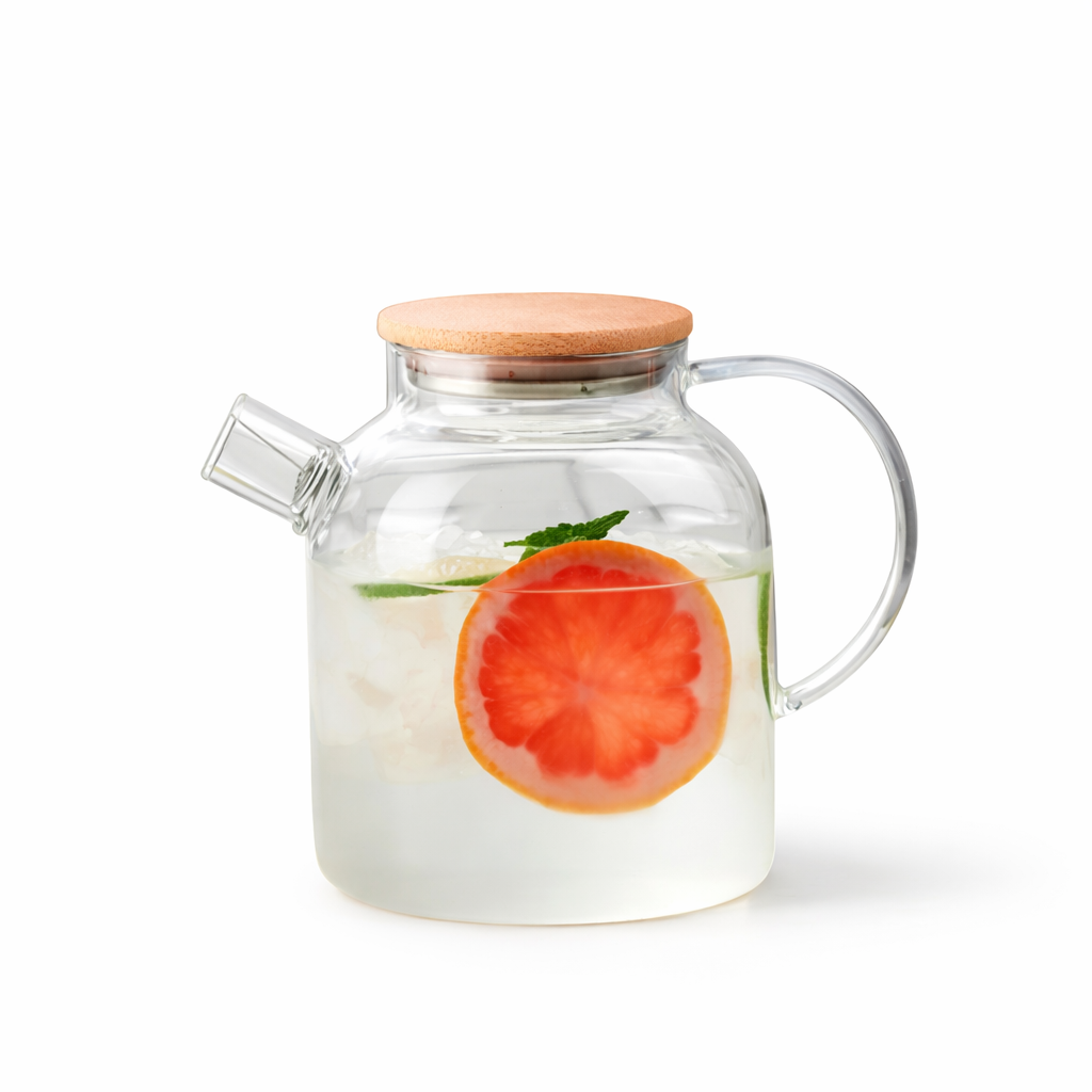 Grande Théière en Verre 1L — 1,8 L sur fond blanc 