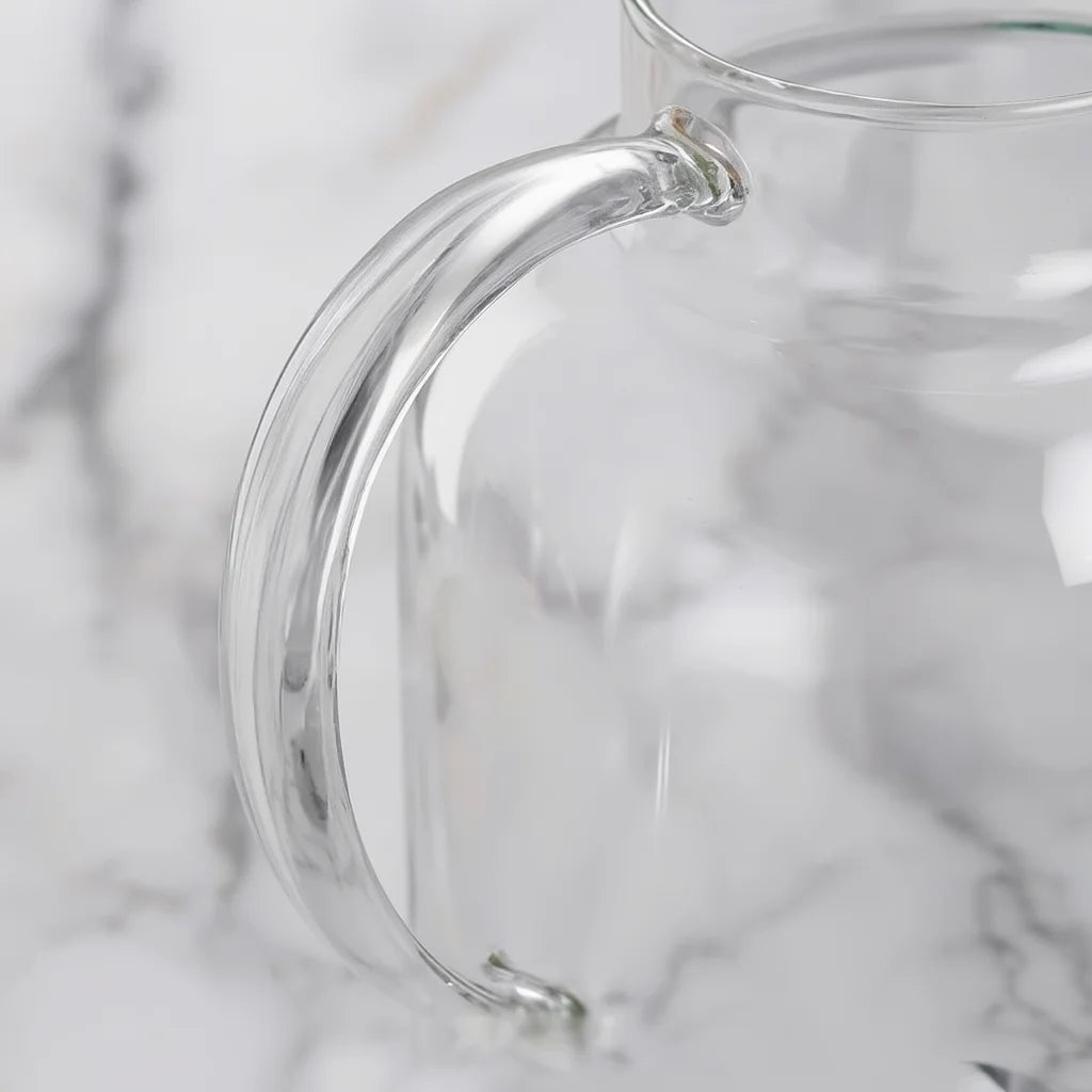 Grande Théière en Verre 1L — 1,8 L vue sur la poignée 