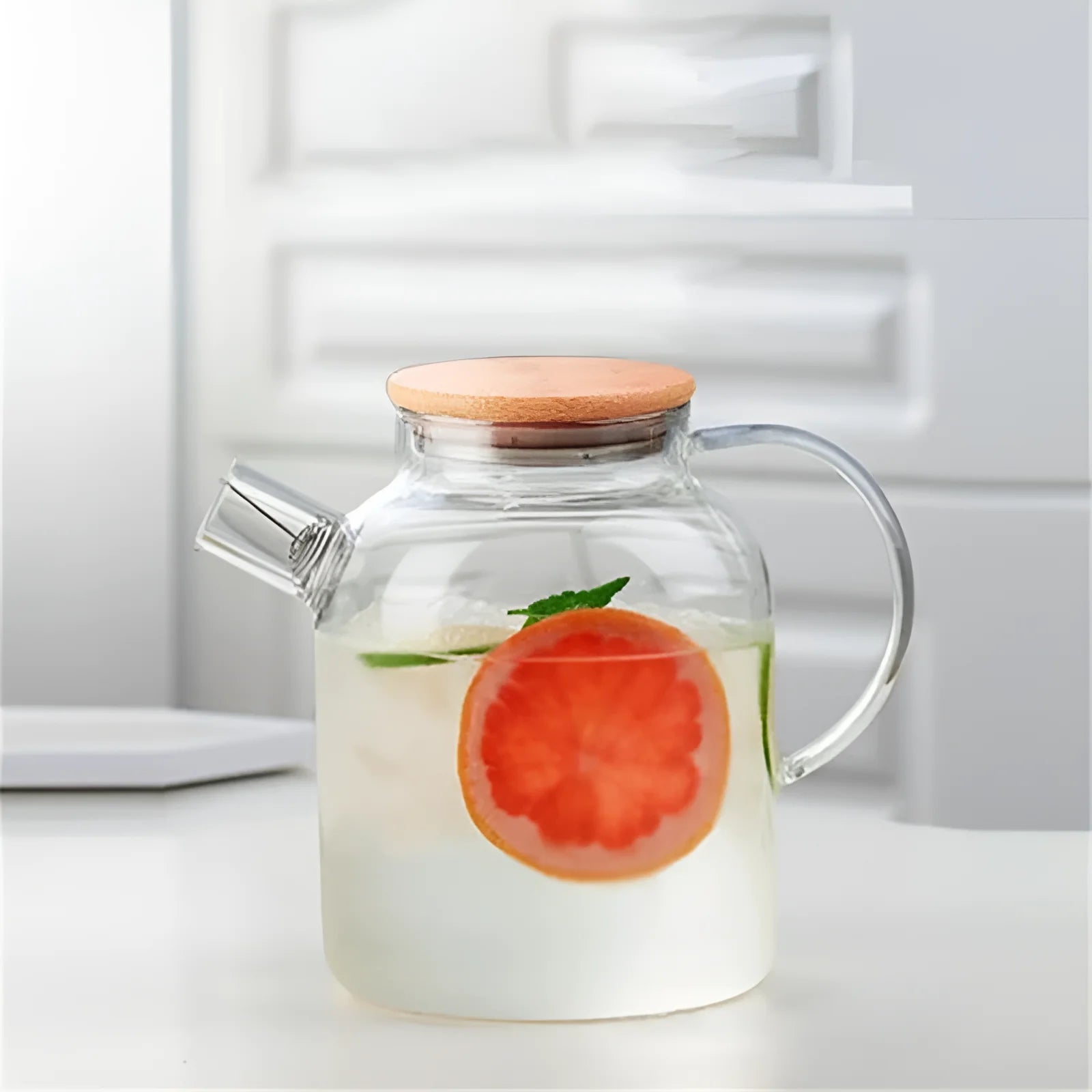 Grande Théière en Verre 1L — 1,8 L sur une surface claire 