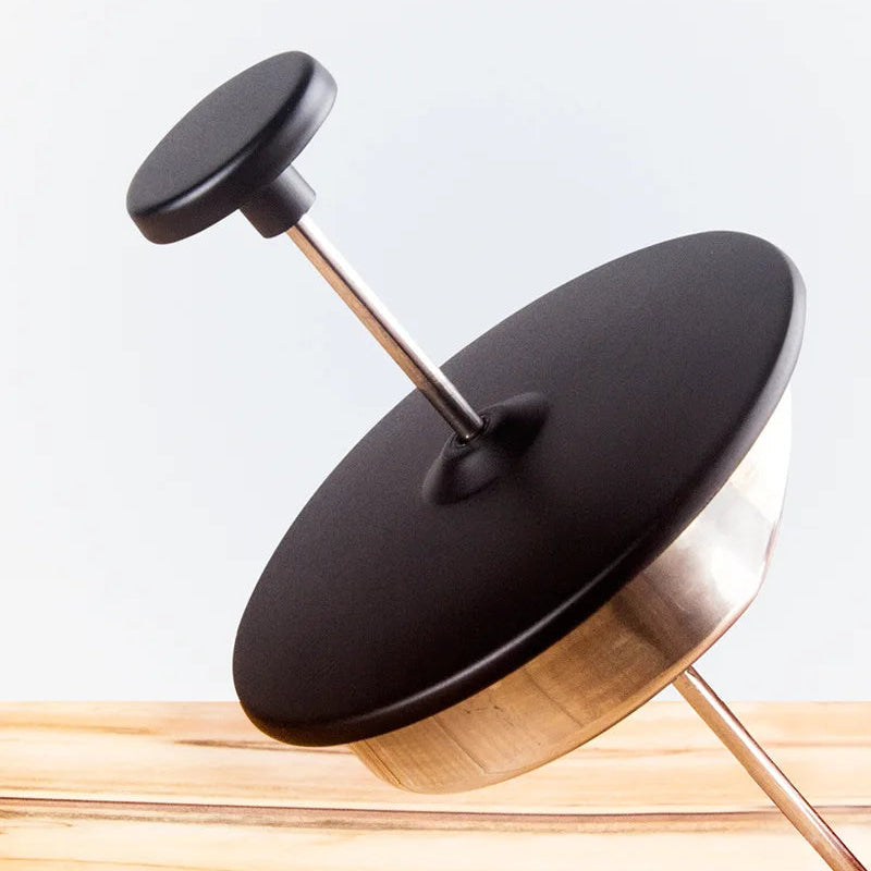 Théière à Piston en Inox à Double Paroi Noir — 1 L