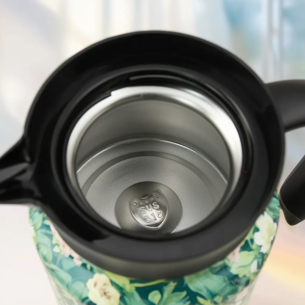 Théière 1L Isotherme Motif Floral vue sur l'intérieur 
