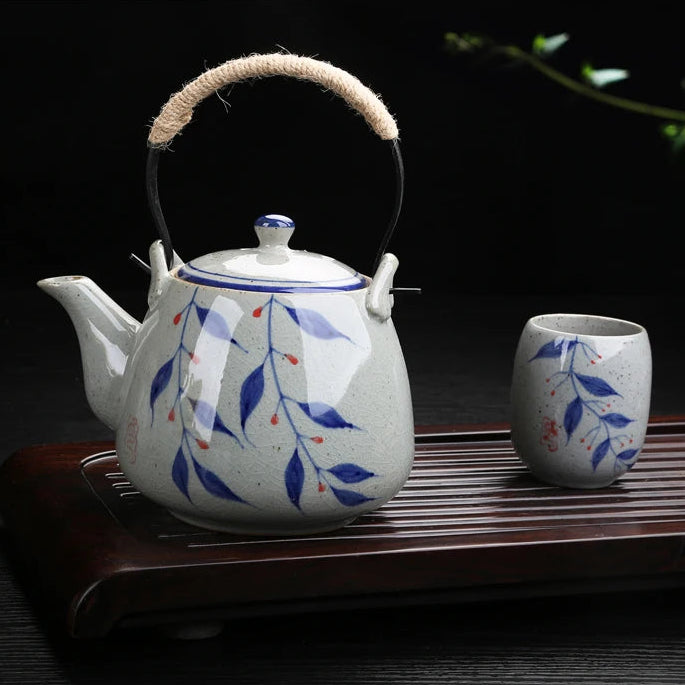Théière 1L en Porcelaine sur plateau 