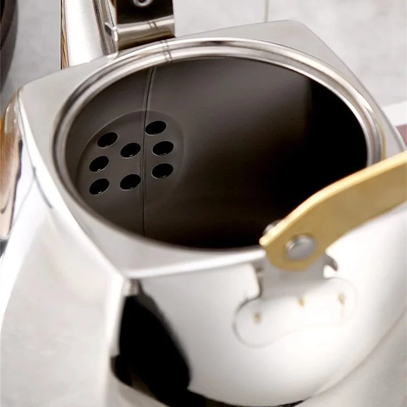 Théière 1 L en Inox à Induction filtration intégré a la parois de la théière 