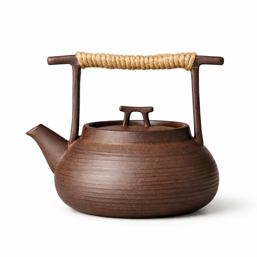 Théière Ancienne Style Japonais Artisanal — 350 ml sur fond blanc 