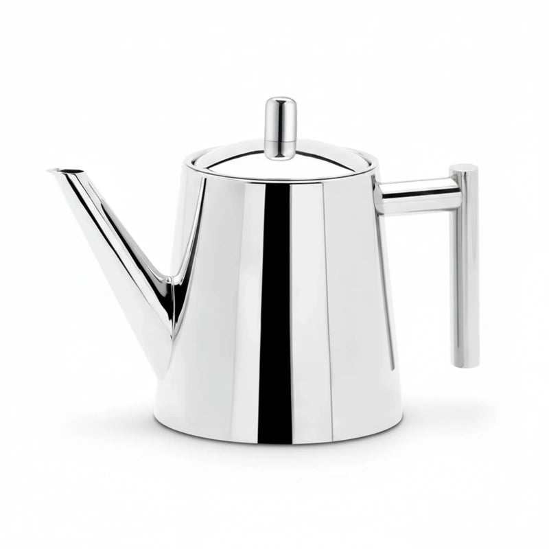 Théière Arabe en Inox Argentée 800 ml sur fond blanc 
