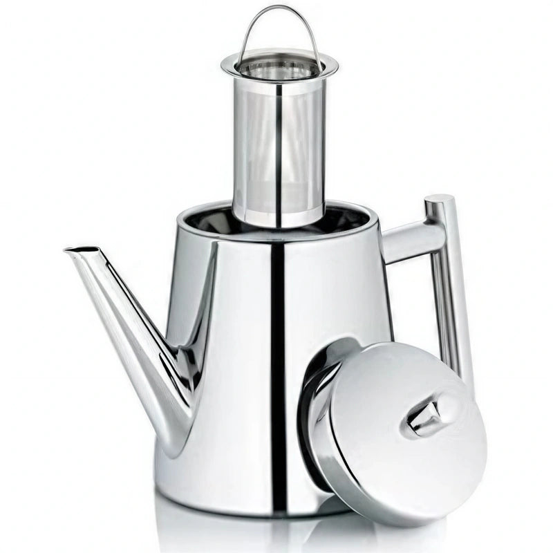 Théière Arabe en Inox Argentée 800 ml vue sur le filtre 