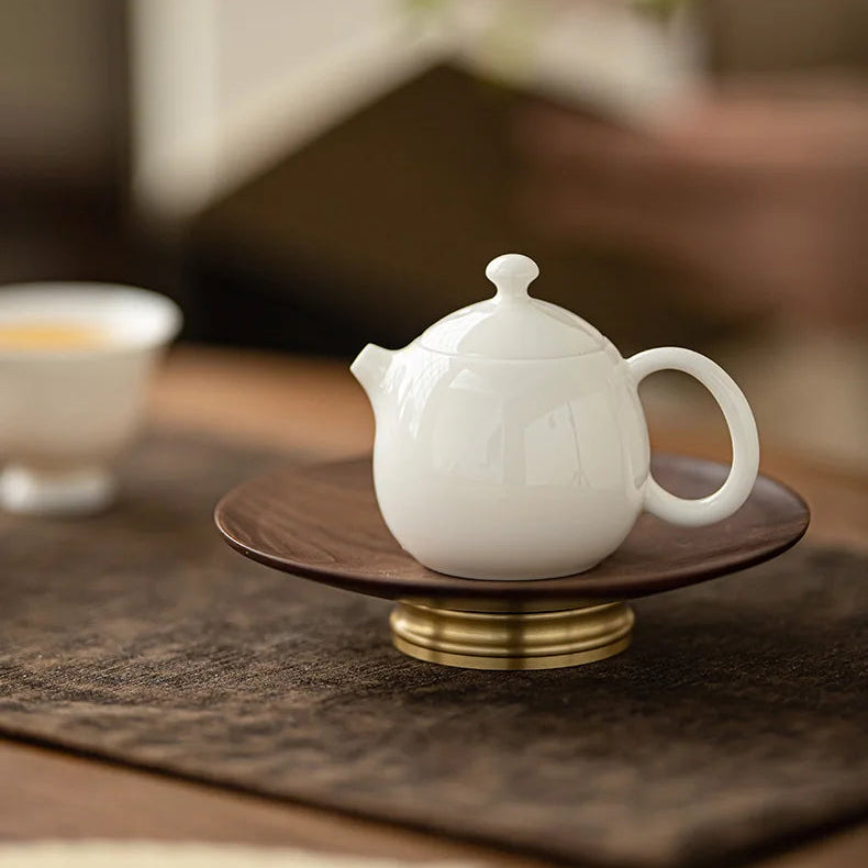 Théière Blanche en Céramique de face 