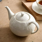 Théière Blanche en Porcelaine Blanche vue de haut 