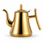 Théière Induction Dorée sur fond blanc 
