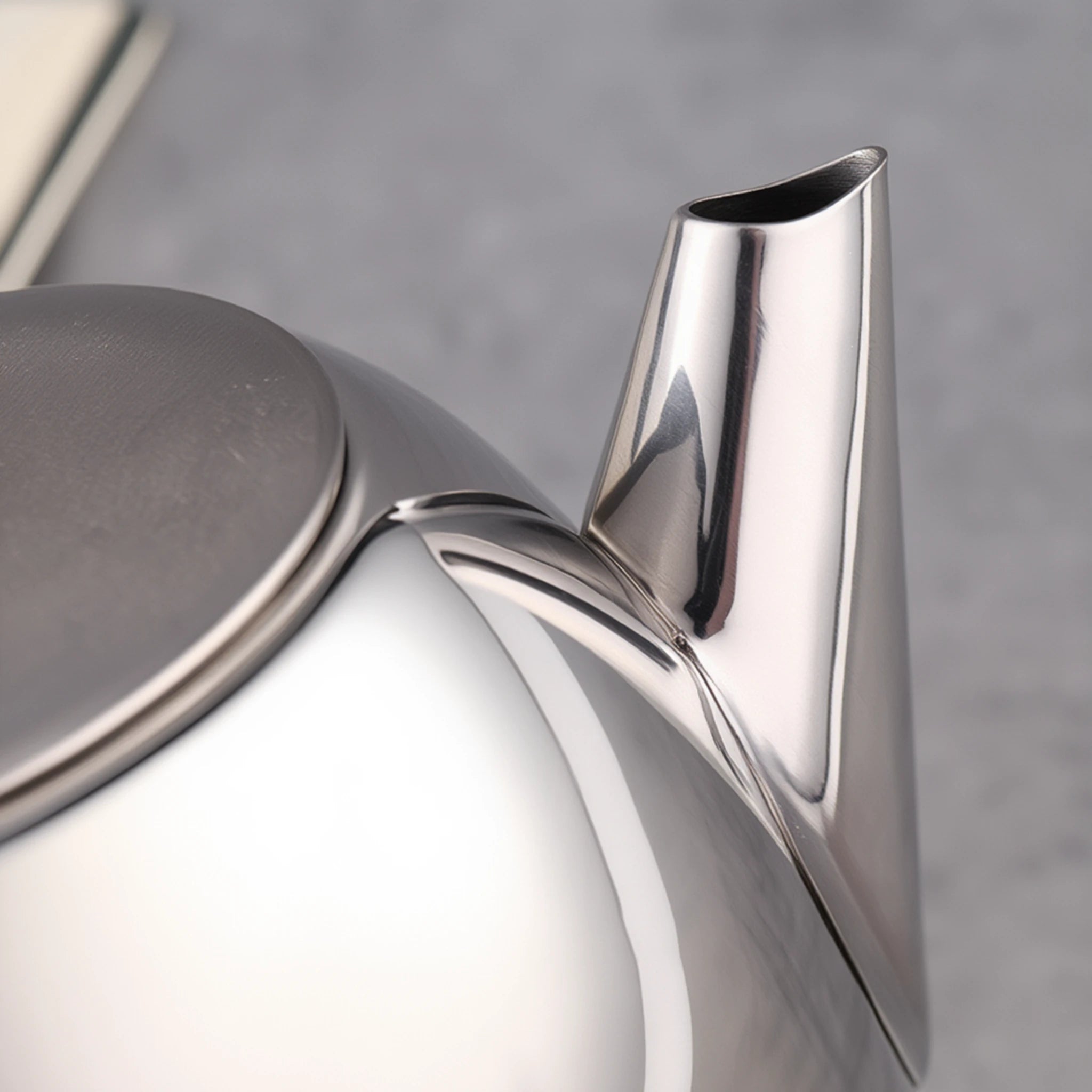 Théière Induction Inox  vue sur le bec 