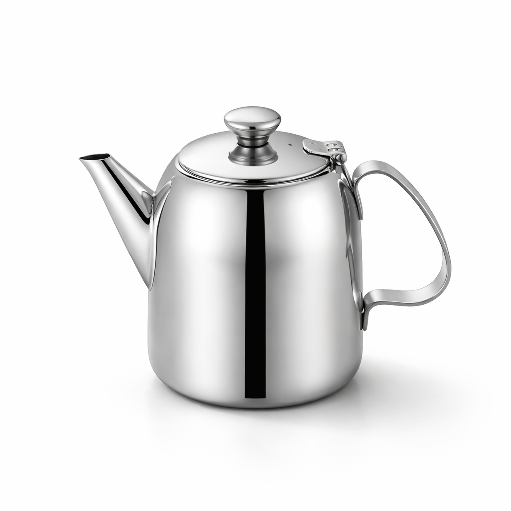 Théière Induction Inox  sur fond blanc 