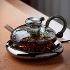 Théière Induction en Verre Borosilicate thé a l'intérieur en ébullition 