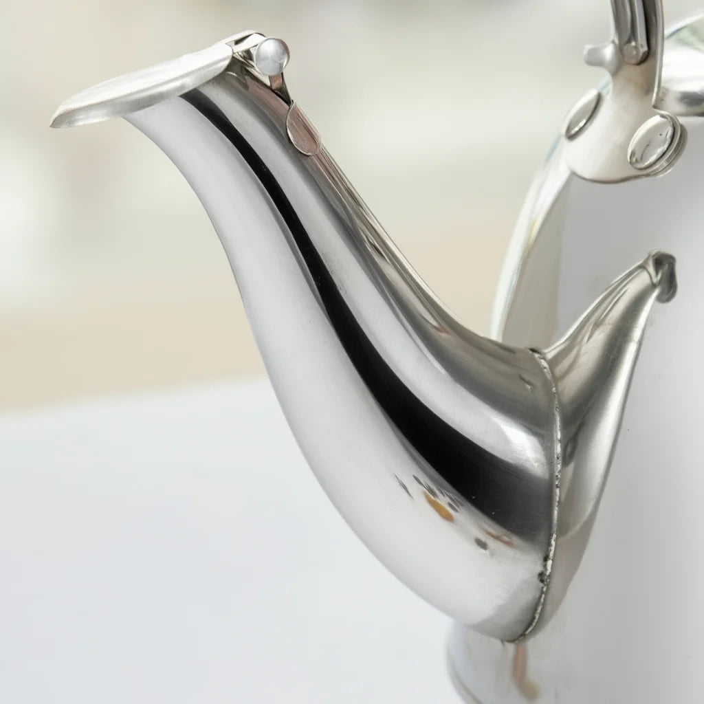 Théière Induction en inox avec Infuseur  vue sur le bec 