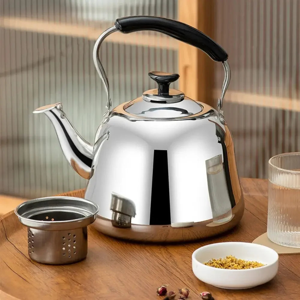 Théière Induction en inox avec Infuseur  de face 