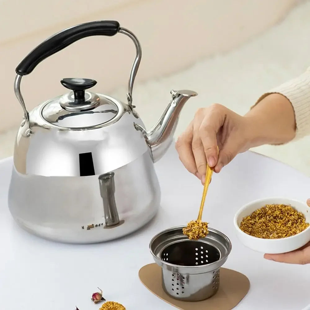Théière Induction en inox avec Infuseur  préparant le thé 