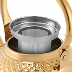 Théière Inox Dorée Martelé filtre 