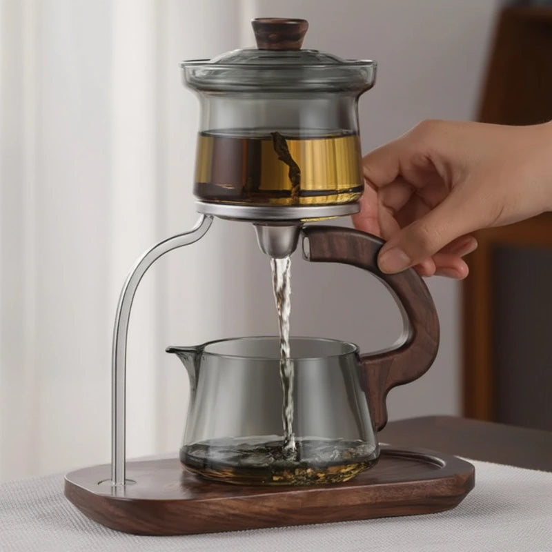 Théière Magnétique en Verre avec Tasse aiment activé 