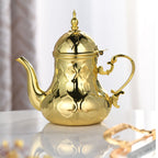 Théière Marocaine Dorée de face 