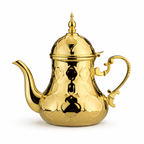 Théière Marocaine Dorée sur fond blanc 