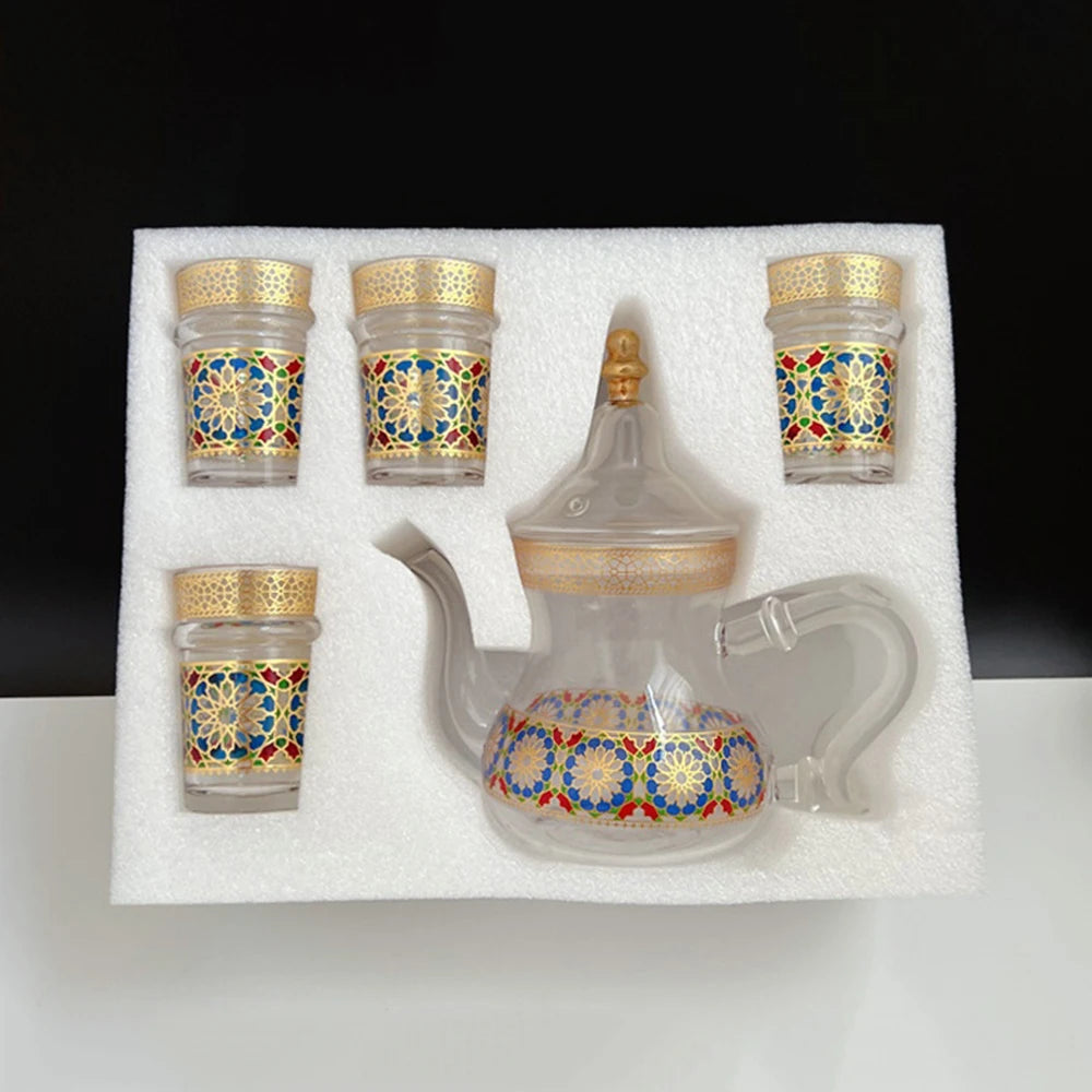 Théière Marocaine en Verre bleu 