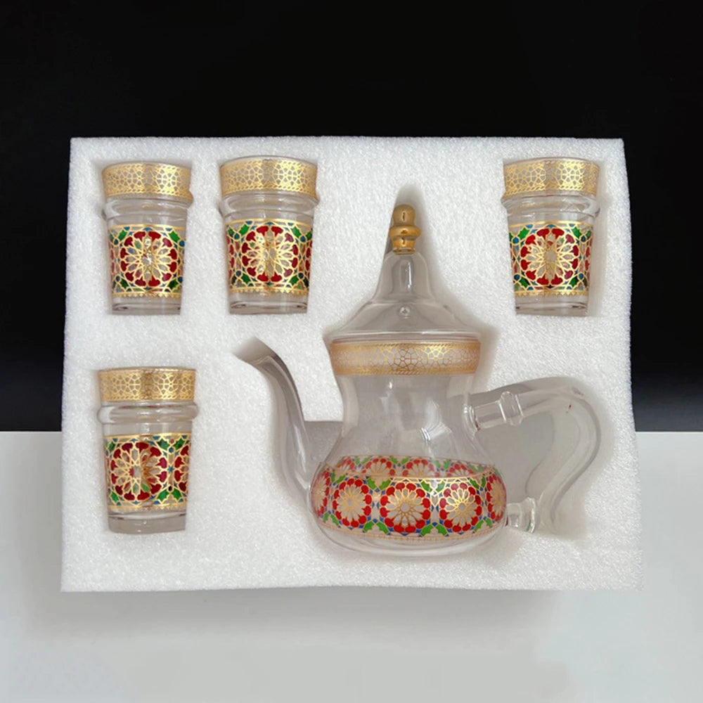 Théière Marocaine en Verre rouge 