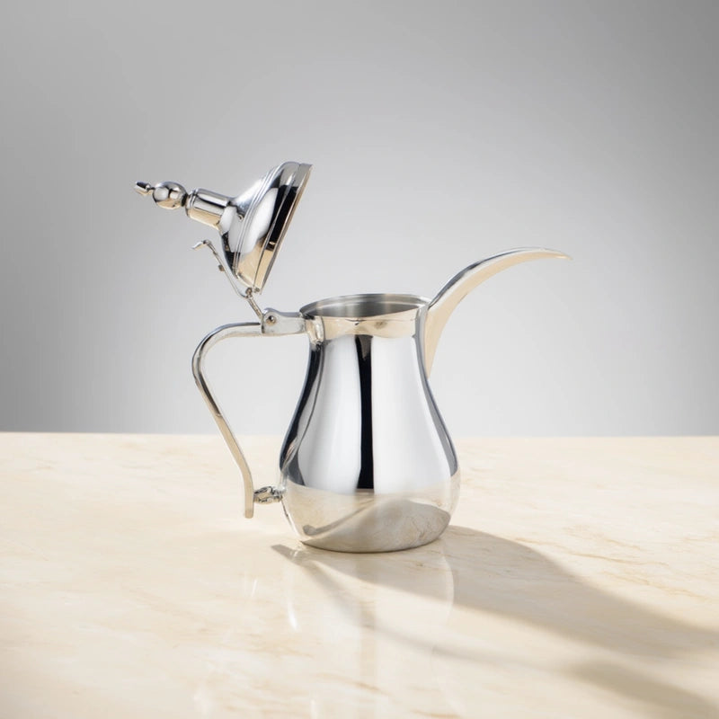 Théière Orientale Argentée en Inox 500 ml couvercle ouvert 