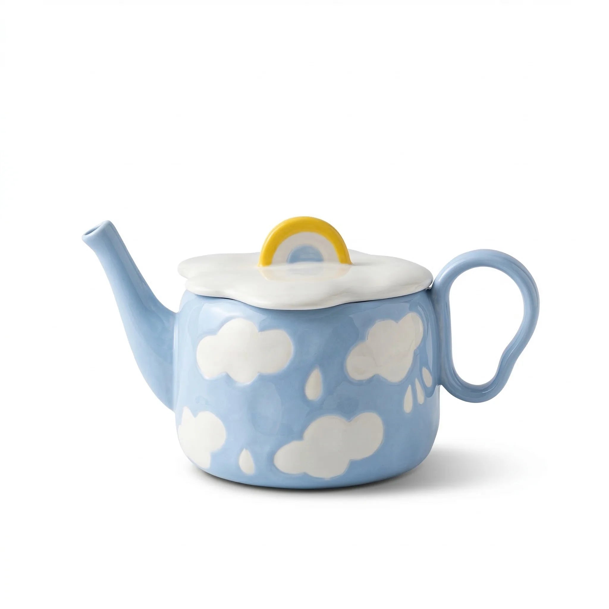 Théière Originale Nuage Bleu sur fond blanc 