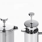 Théière Piston en Inox 350 ml  couvercle ouvert 