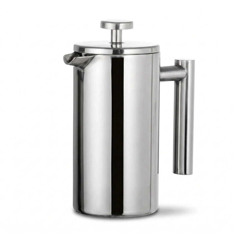 Théière Piston en Inox 350 ml  sur fond blanc 