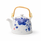 Théière Porcelaine à Motif Floral Bleu sur fond blanc 