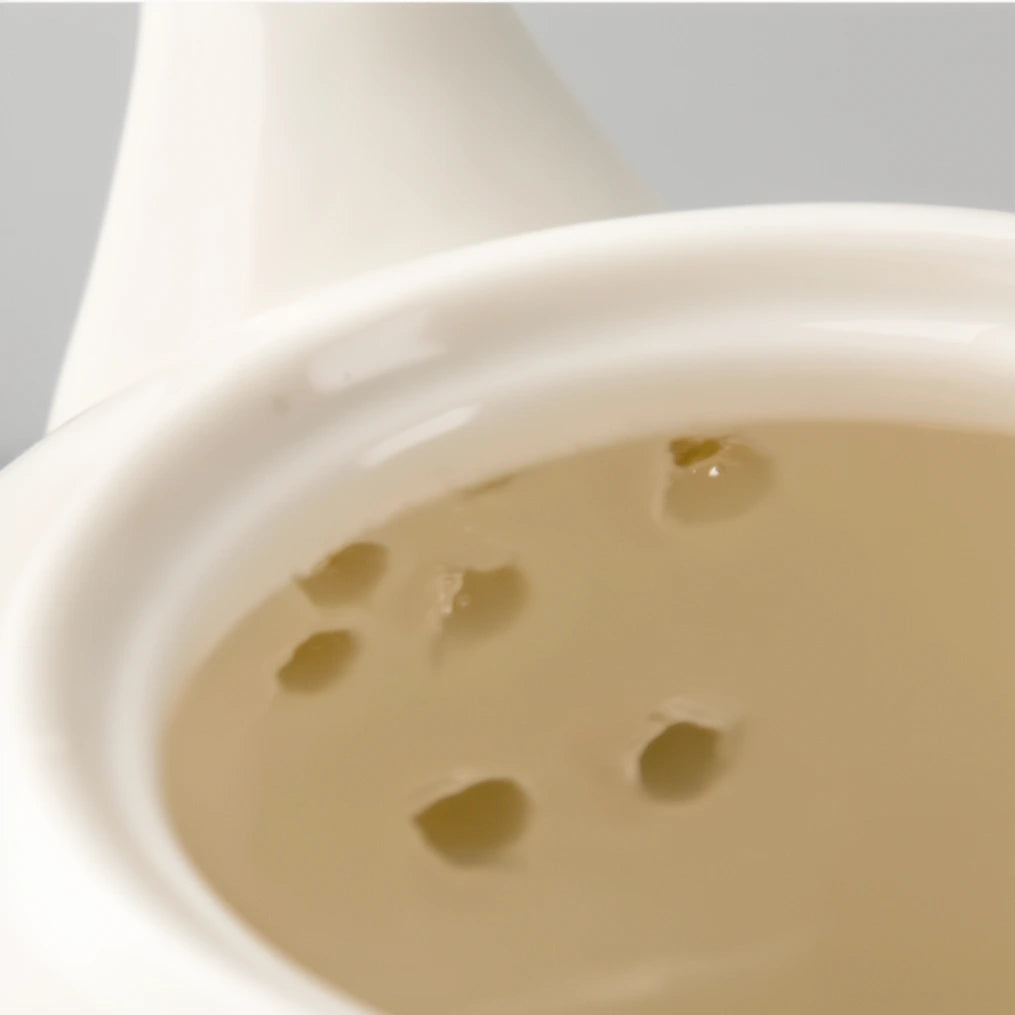 Théière Porcelaine à Motif Paysage vue sur le filtre 