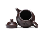 Théière Yixing Marron Artisanal couvercle ouvert 