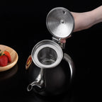 Théière à Induction en Inox Argentée vue sur l'intérieur 
