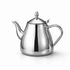 Théière à Induction en Inox Argentée sur fond blanc 