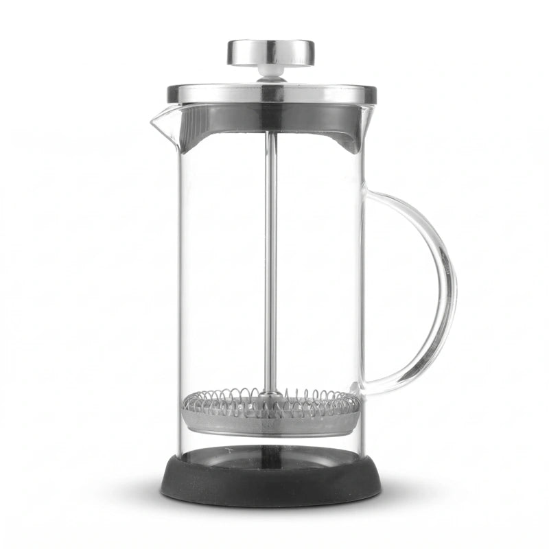 Théière à Piston en Verre Gradué sur fond blanc 