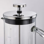 Théière à Piston en Verre Gradué vue sur le couvercle 