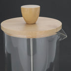 Théière à Piston en verre borosilicate vue sur le couvercle 