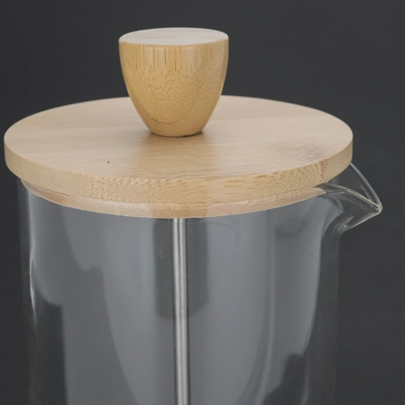 Théière à Piston en verre borosilicate vue sur le couvercle 