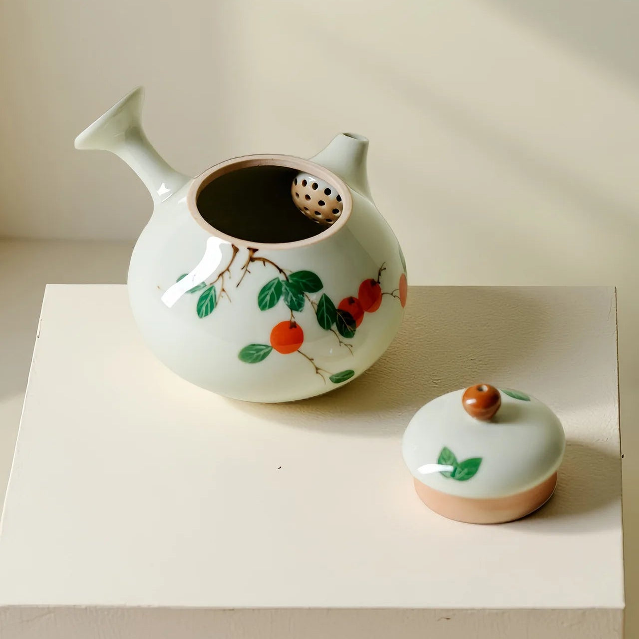 Théière avec Filtre en Céramique Kyusu vue sur le filtre 