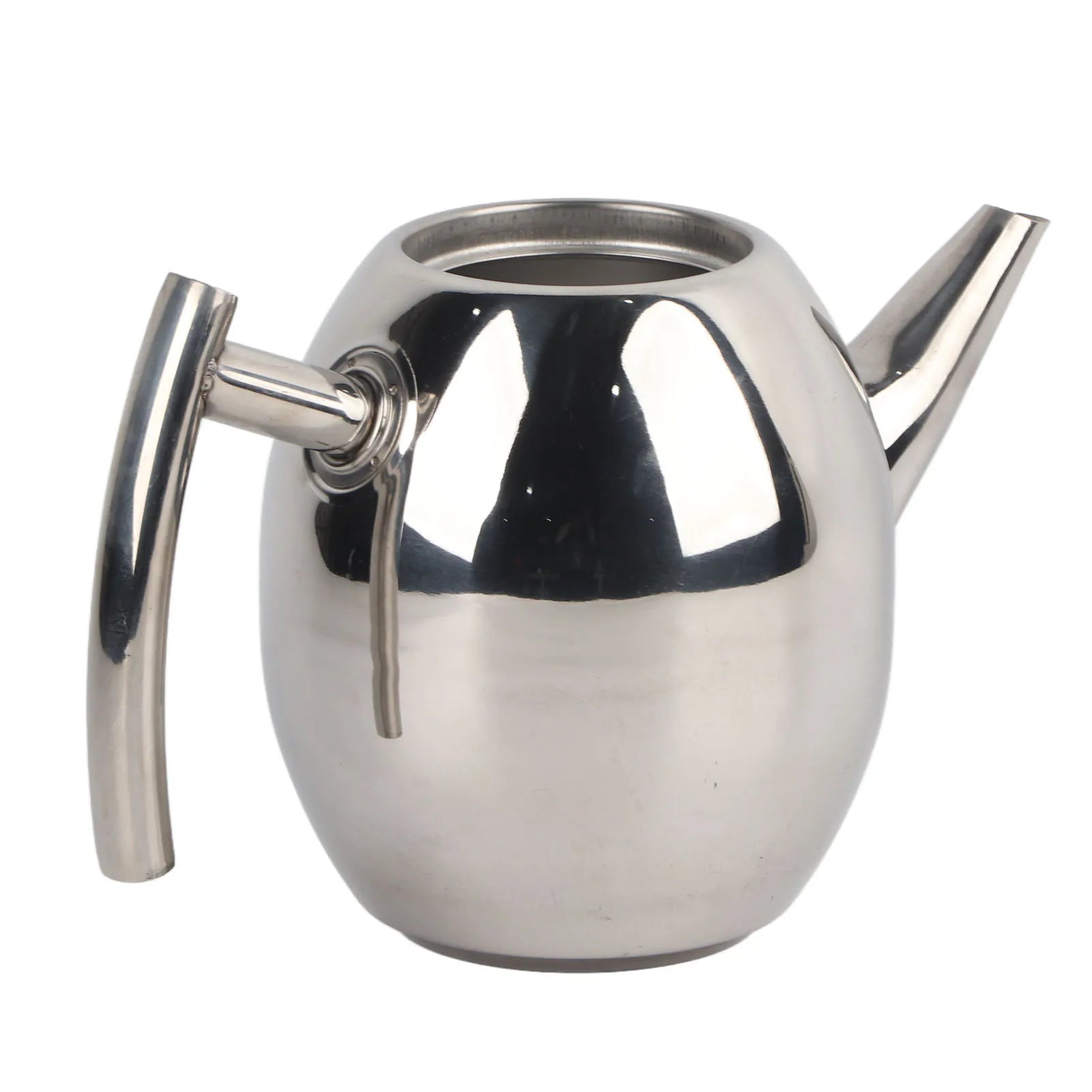 Théière avec Infuseur en Inox Poli Argentée vue de derrière 
