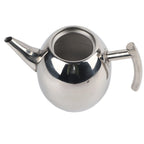 Théière avec Infuseur en Inox Poli Argentée vue sur l'intérieur de la théière 