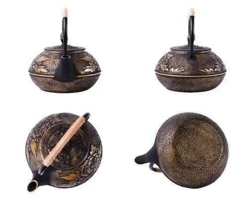 Théière en Fonte Florale avec différentes vues 
